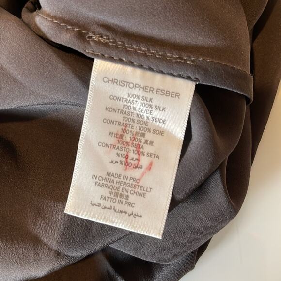 Christopher Esber Cowl Lingerie Silk Charcoal Black Maxi Skirt Size 4 - Picture 8 of 8